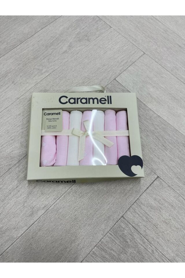 Caramell Desenli Penye Bebek Ağız Mendili 7'li
