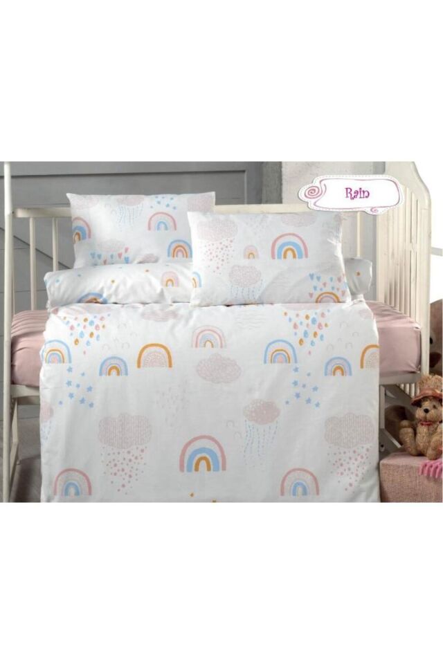Desenli Bebek Nevresim Set (Nevresim, Çarşaf, 2 Adet Yastık Takım)