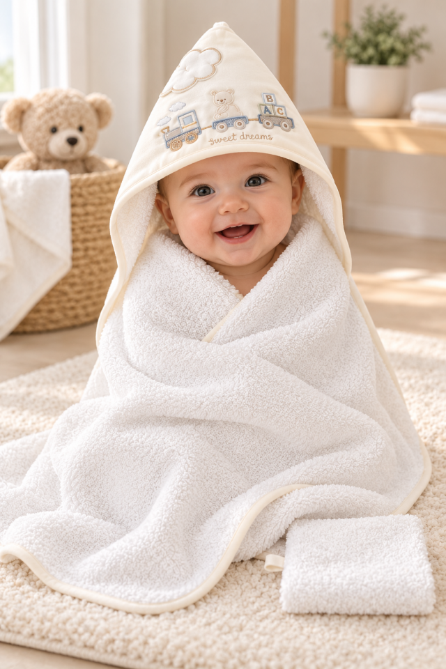 Sweet Dreams Erkek Bebek Silgi Havlu BSE3064