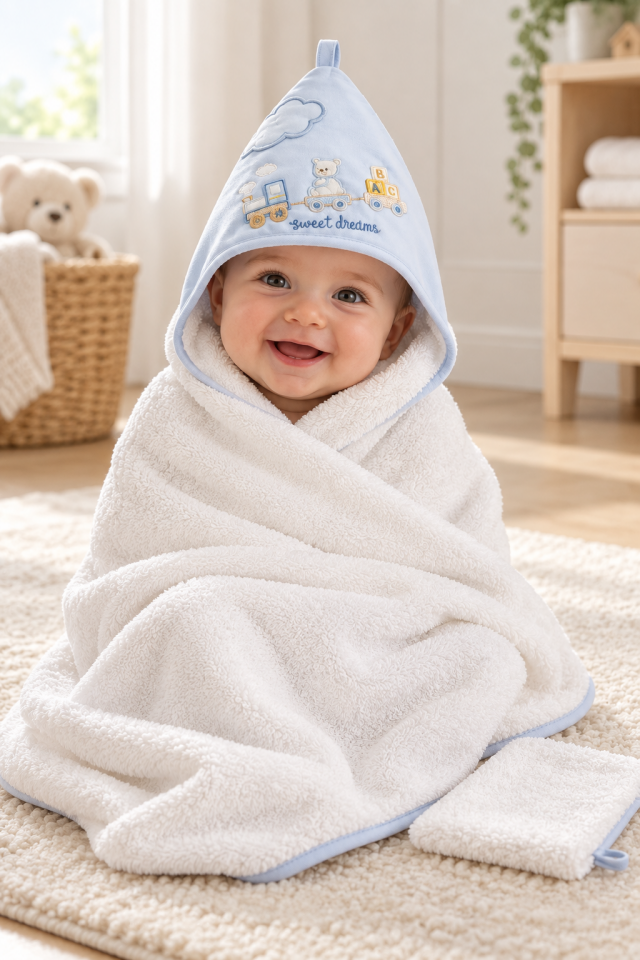 Sweet Dreams Erkek Bebek Silgi Havlu BSE3064